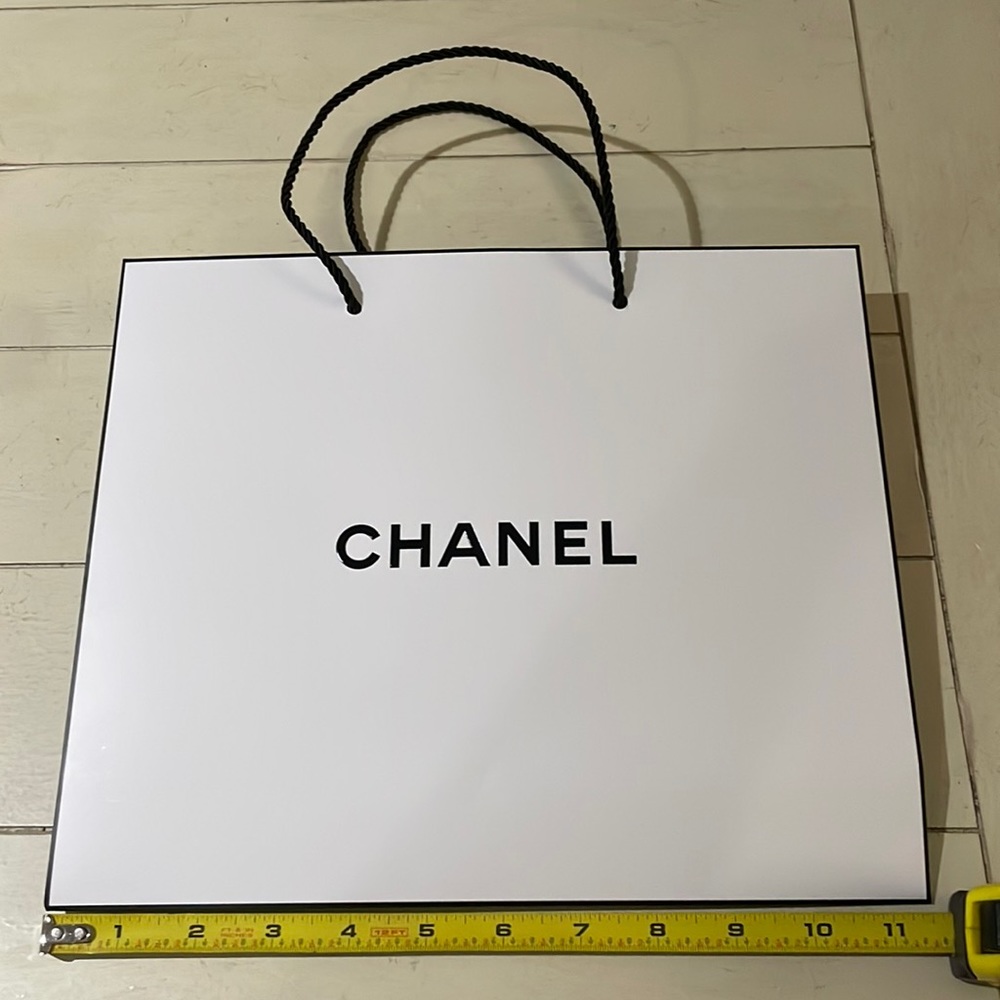 Chanel white shopping bag
